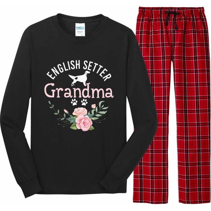 English Setter Grandma Gifts Wo Cute Dog Mother's Day Long Sleeve Pajama Set