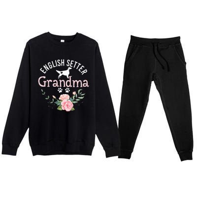 English Setter Grandma Gifts Wo Cute Dog Mother's Day Premium Crewneck Sweatsuit Set