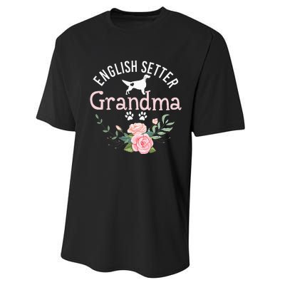 English Setter Grandma Gifts Wo Cute Dog Mother's Day Performance Sprint T-Shirt