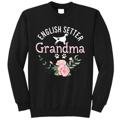 English Setter Grandma Gifts Wo Cute Dog Mother's Day Tall Sweatshirt