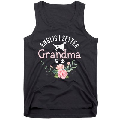 English Setter Grandma Gifts Wo Cute Dog Mother's Day Tank Top