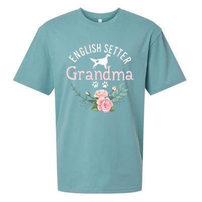 English Setter Grandma Gifts Wo Cute Dog Mother's Day Sueded Cloud Jersey T-Shirt