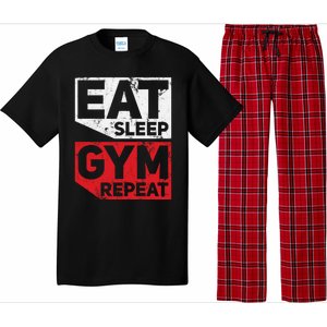 Eat Sleep Gym Repeat Workout Exercise Motivational Gift Pajama Set