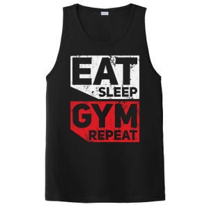 Eat Sleep Gym Repeat Workout Exercise Motivational Gift PosiCharge Competitor Tank