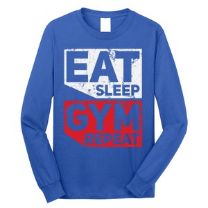 Eat Sleep Gym Repeat Workout Exercise Motivational Gift Long Sleeve Shirt