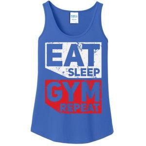 Eat Sleep Gym Repeat Workout Exercise Motivational Gift Ladies Essential Tank