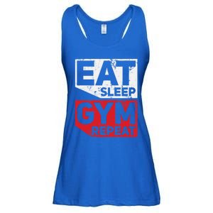 Eat Sleep Gym Repeat Workout Exercise Motivational Gift Ladies Essential Flowy Tank