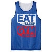 Eat Sleep Gym Repeat Workout Exercise Motivational Gift Mesh Reversible Basketball Jersey Tank