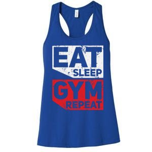 Eat Sleep Gym Repeat Workout Exercise Motivational Gift Women's Racerback Tank