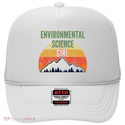 Environmental Science Gift For Women Environmental Science High Crown Mesh Back Trucker Hat