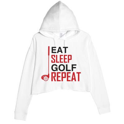 Eat Sleep Golf Repeat Crop Fleece Hoodie