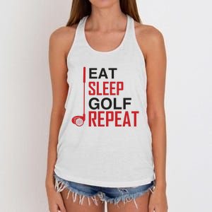 Eat Sleep Golf Repeat Women's Knotted Racerback Tank