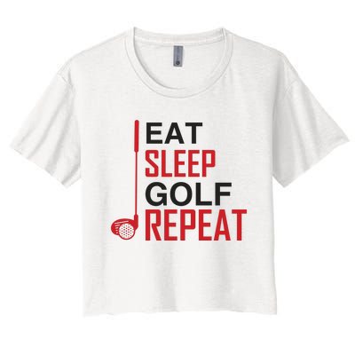 Eat Sleep Golf Repeat Women's Crop Top Tee