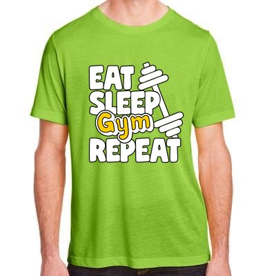 Eat Sleep Gym Repeat Workout Work Out Body Building Weights Gift Adult ChromaSoft Performance T-Shirt