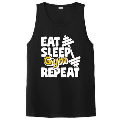 Eat Sleep Gym Repeat Workout Work Out Body Building Weights Gift PosiCharge Competitor Tank