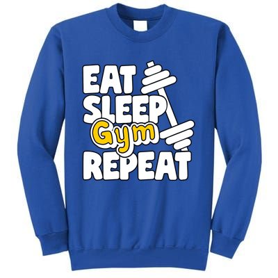 Eat Sleep Gym Repeat Workout Work Out Body Building Weights Gift Tall Sweatshirt