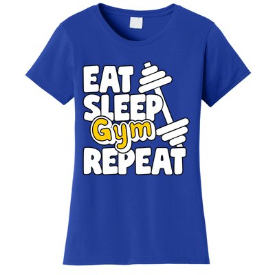 Eat Sleep Gym Repeat Workout Work Out Body Building Weights Gift Women's T-Shirt