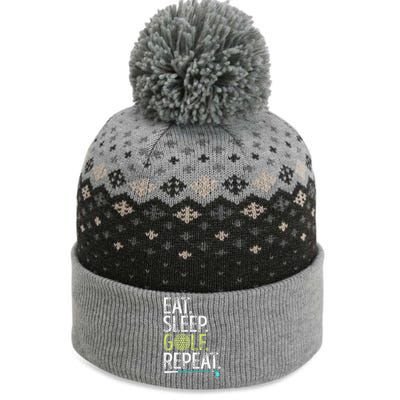 Eat Sleep Golf Repeat Player Pro Golfer Golfing Legend Golf The Baniff Cuffed Pom Beanie