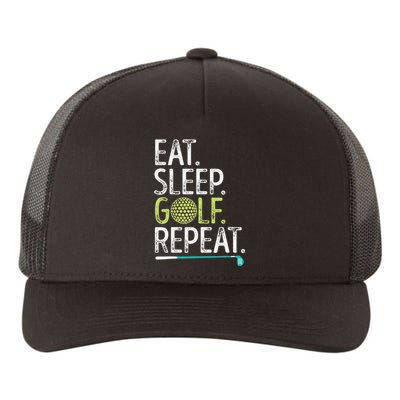 Eat Sleep Golf Repeat Player Pro Golfer Golfing Legend Golf Yupoong Adult 5-Panel Trucker Hat