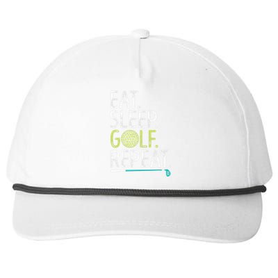 Eat Sleep Golf Repeat Player Pro Golfer Golfing Legend Golf Snapback Five-Panel Rope Hat