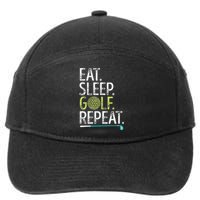 Eat Sleep Golf Repeat Player Pro Golfer Golfing Legend Golf 7-Panel Snapback Hat