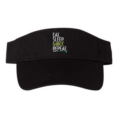 Eat Sleep Golf Repeat Player Pro Golfer Golfing Legend Golf Valucap Bio-Washed Visor