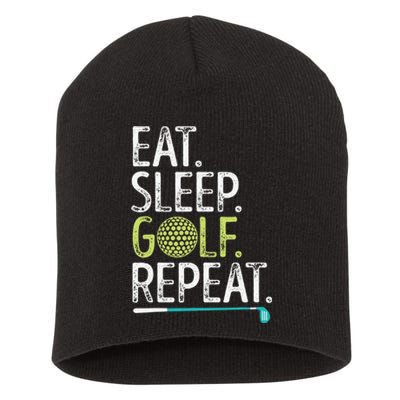 Eat Sleep Golf Repeat Player Pro Golfer Golfing Legend Golf Short Acrylic Beanie