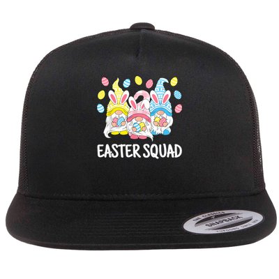  Easter Squad Gnomes Happy Easter Egg Bunny Rabbit Flat Bill Trucker Hat