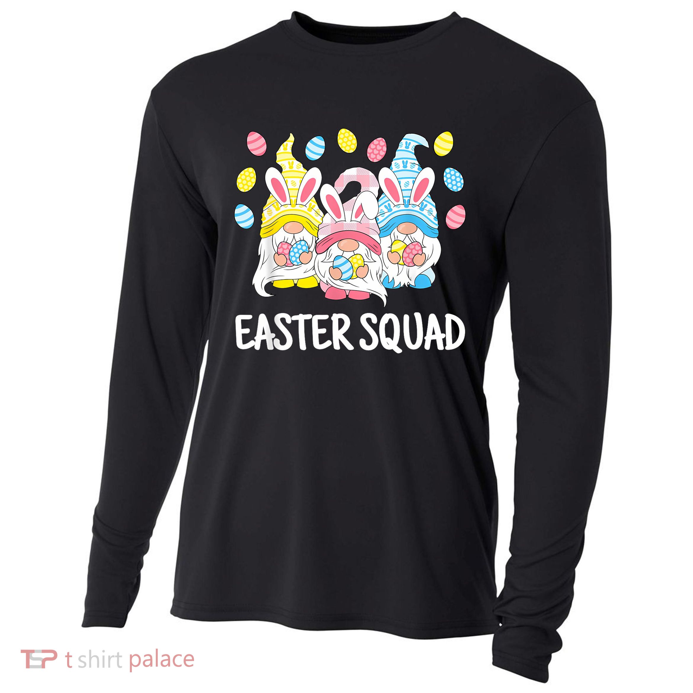  Easter Squad Gnomes Happy Easter Egg Bunny Rabbit Cooling Performance Long Sleeve Crew