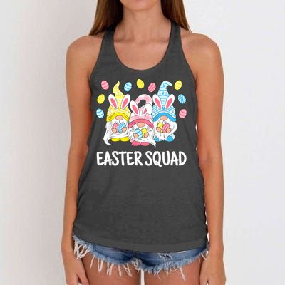  Easter Squad Gnomes Happy Easter Egg Bunny Rabbit Women's Knotted Racerback Tank