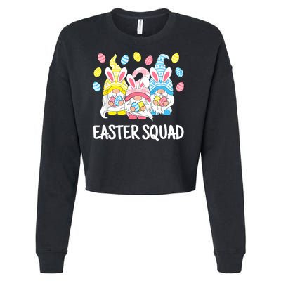  Easter Squad Gnomes Happy Easter Egg Bunny Rabbit Cropped Pullover Crew