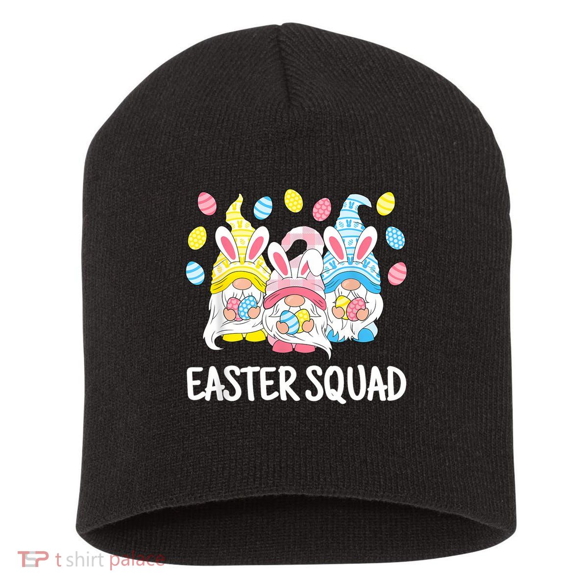  Easter Squad Gnomes Happy Easter Egg Bunny Rabbit Short Acrylic Beanie