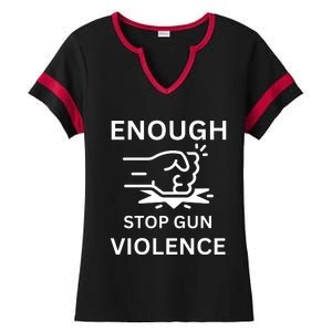 Enough Stop Gun Violence Texas Fist Ladies Halftime Notch Neck Tee