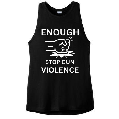 Enough Stop Gun Violence Texas Fist Ladies PosiCharge Tri-Blend Wicking Tank