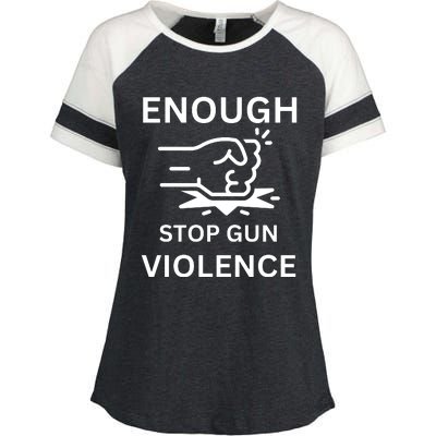 Enough Stop Gun Violence Texas Fist Enza Ladies Jersey Colorblock Tee