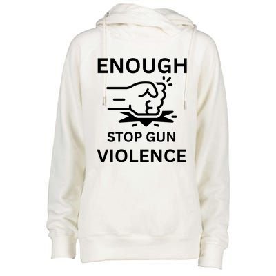 Enough Stop Gun Violence Texas Fist Womens Funnel Neck Pullover Hood