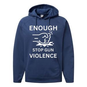 Enough Stop Gun Violence Texas Fist Performance Fleece Hoodie