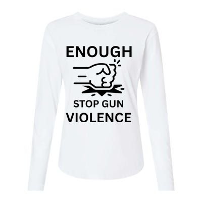 Enough Stop Gun Violence Texas Fist Womens Cotton Relaxed Long Sleeve T-Shirt