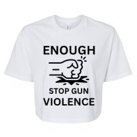 Enough Stop Gun Violence Texas Fist Bella+Canvas Jersey Crop Tee