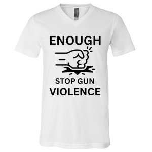 Enough Stop Gun Violence Texas Fist V-Neck T-Shirt