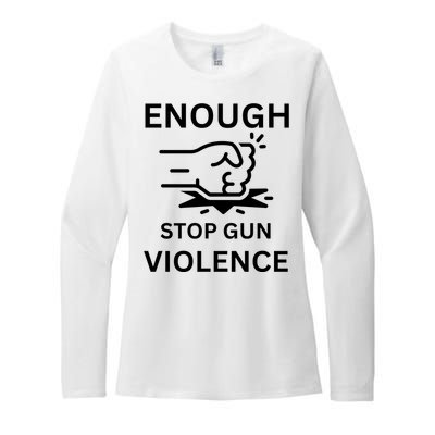 Enough Stop Gun Violence Texas Fist Womens CVC Long Sleeve Shirt