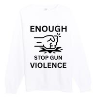 Enough Stop Gun Violence Texas Fist Premium Crewneck Sweatshirt