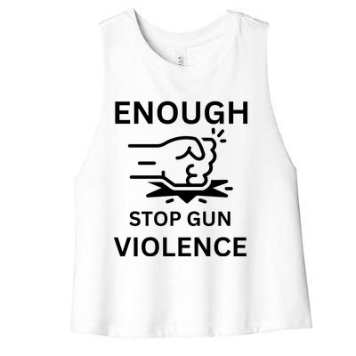 Enough Stop Gun Violence Texas Fist Women's Racerback Cropped Tank