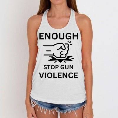 Enough Stop Gun Violence Texas Fist Women's Knotted Racerback Tank