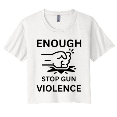 Enough Stop Gun Violence Texas Fist Women's Crop Top Tee