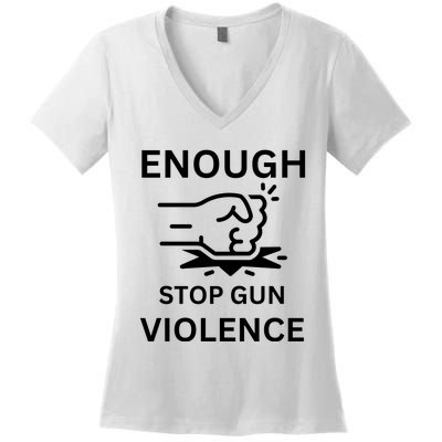 Enough Stop Gun Violence Texas Fist Women's V-Neck T-Shirt