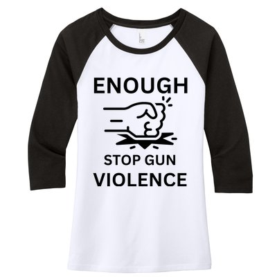 Enough Stop Gun Violence Texas Fist Women's Tri-Blend 3/4-Sleeve Raglan Shirt