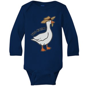 Embroidered Silly Goose Yeehonk Baby Long Sleeve Bodysuit