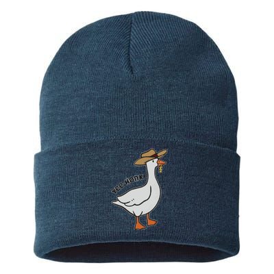 Embroidered Silly Goose Yeehonk Sustainable Knit Beanie