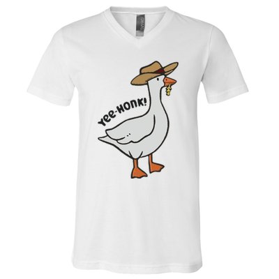 Embroidered Silly Goose Yeehonk V-Neck T-Shirt